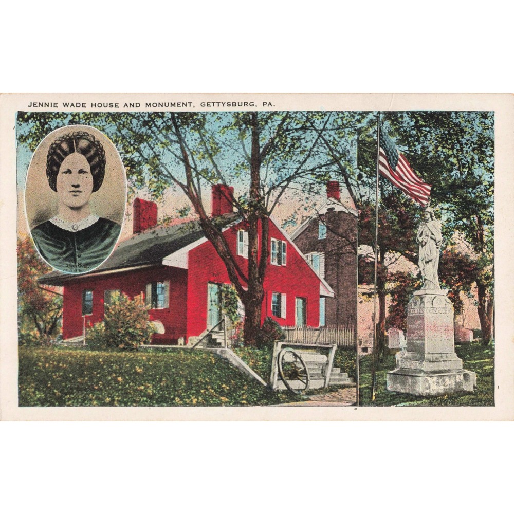 Gettysburg Pennsylvania PA Jennie Wade House Monument Civil War Vtg Postcard